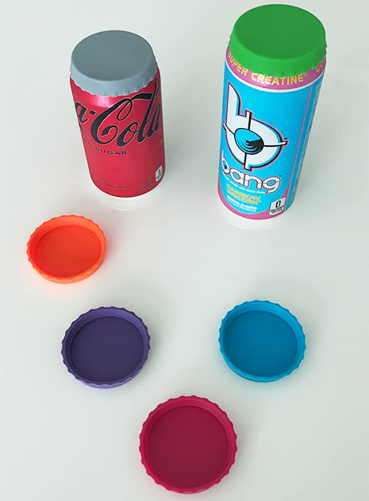 Assorted colors silicone lid on a can