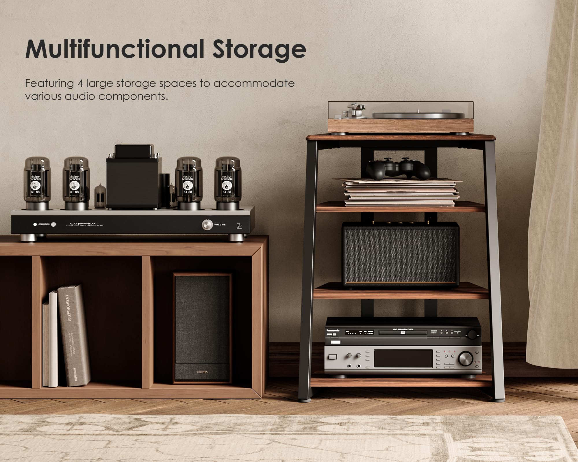 Back hollow design and cable management on FITUEYES stand