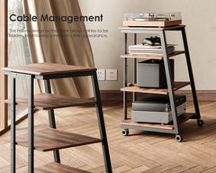 Top shelf supports LCD LED TVs on FITUEYES 4-Tier stand
