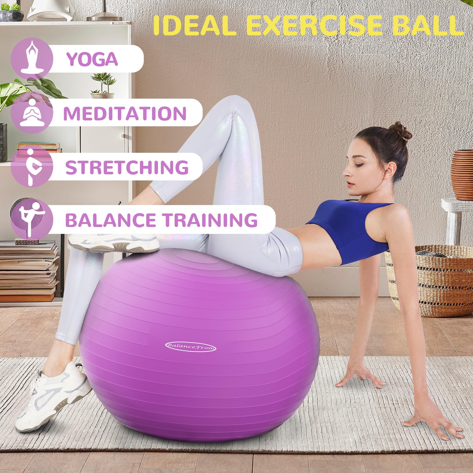 Composite material Fitvids exercise ball 48-55cm M purple