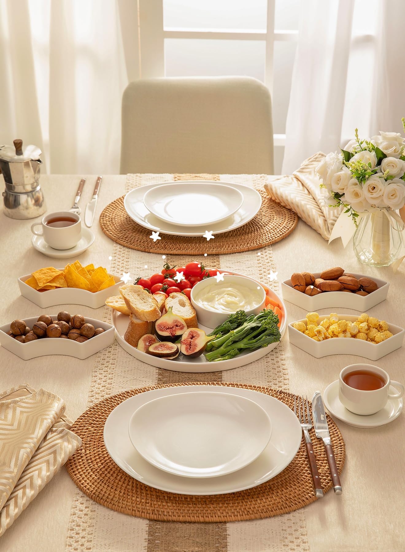 Dishwasher safe porcelain serving tray designed for easy cleaning