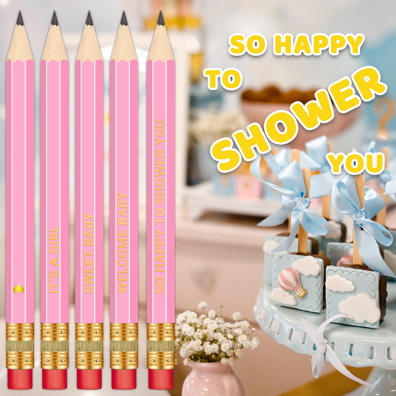 Five Designs Pencils for Baby Shower Activities