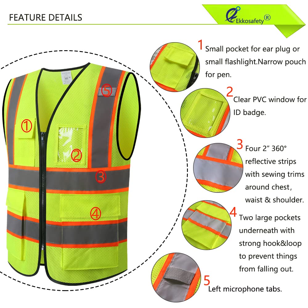 Vest with five pockets and zipper front