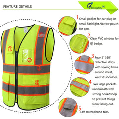 Vest with five pockets and zipper front
