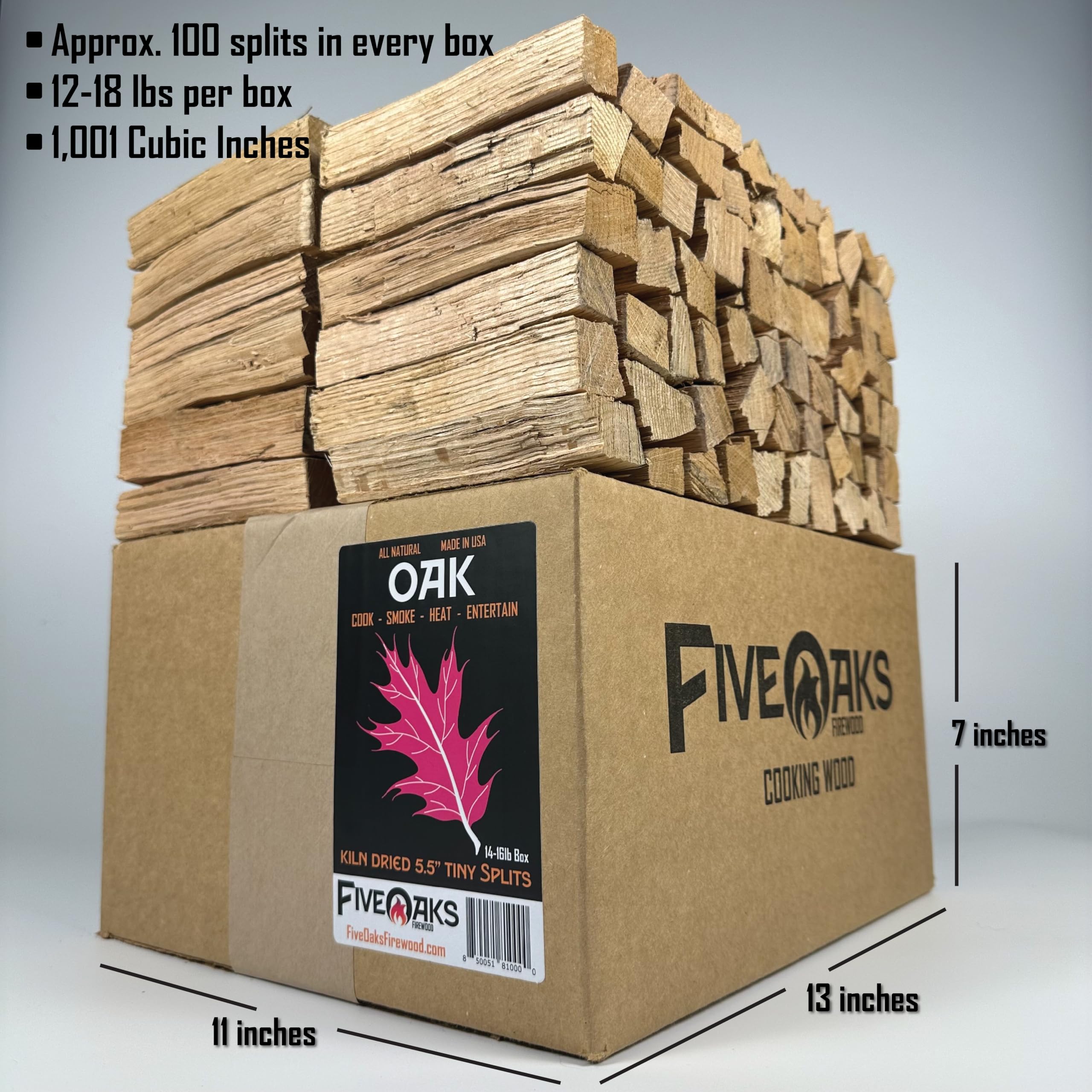 14lb box of FiveOaks pizza oven wood for Ooni and Gozney roccbox