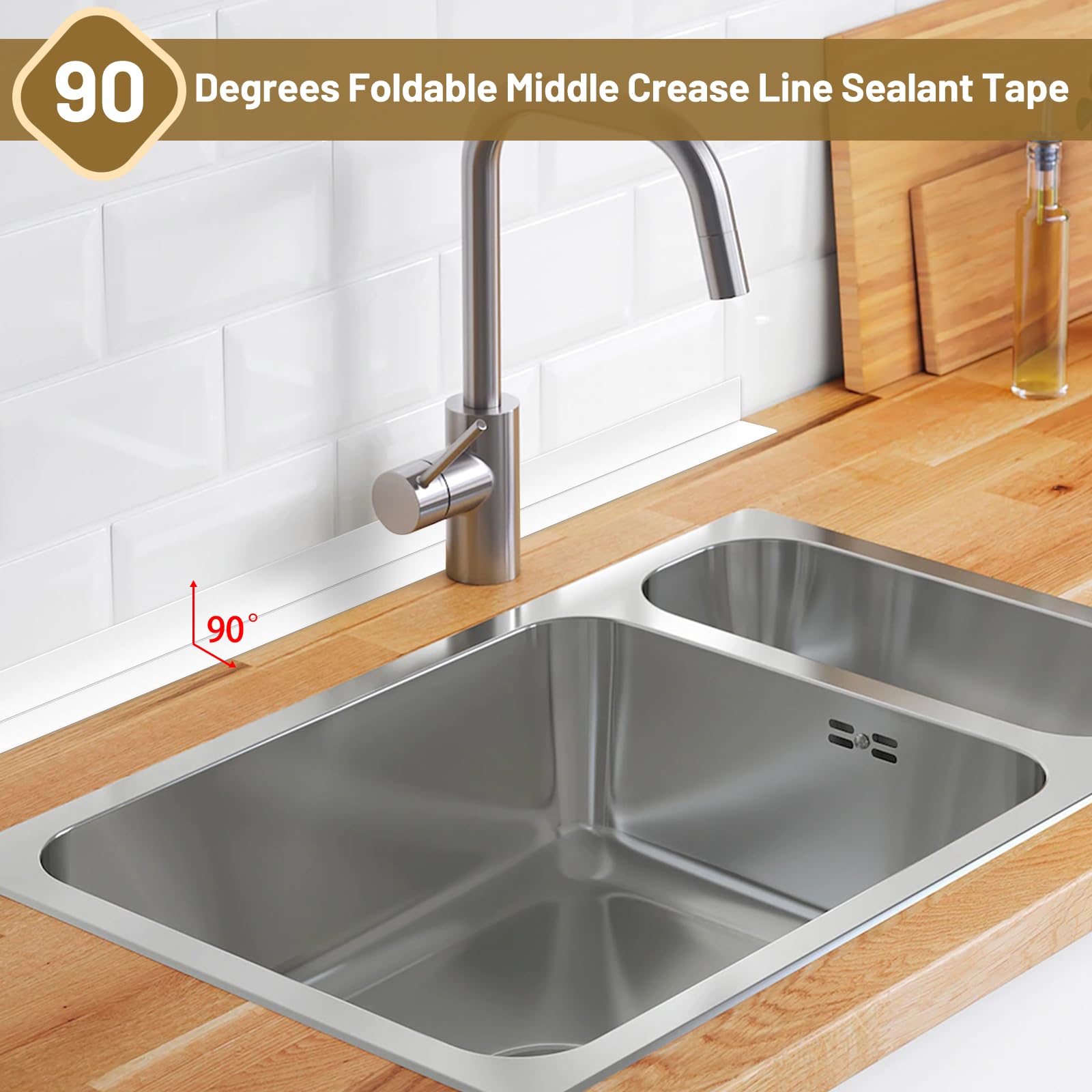 Fixmend Caulk Tape bathroom sealing strip on tub