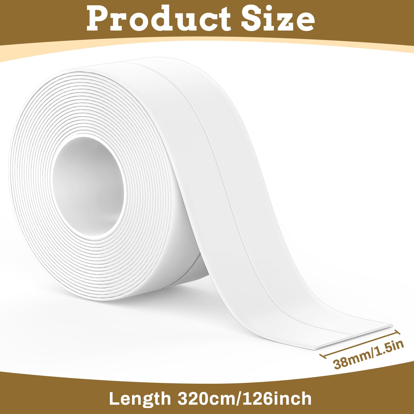 White Fixmend Caulk Tape sealant tape for bathroom