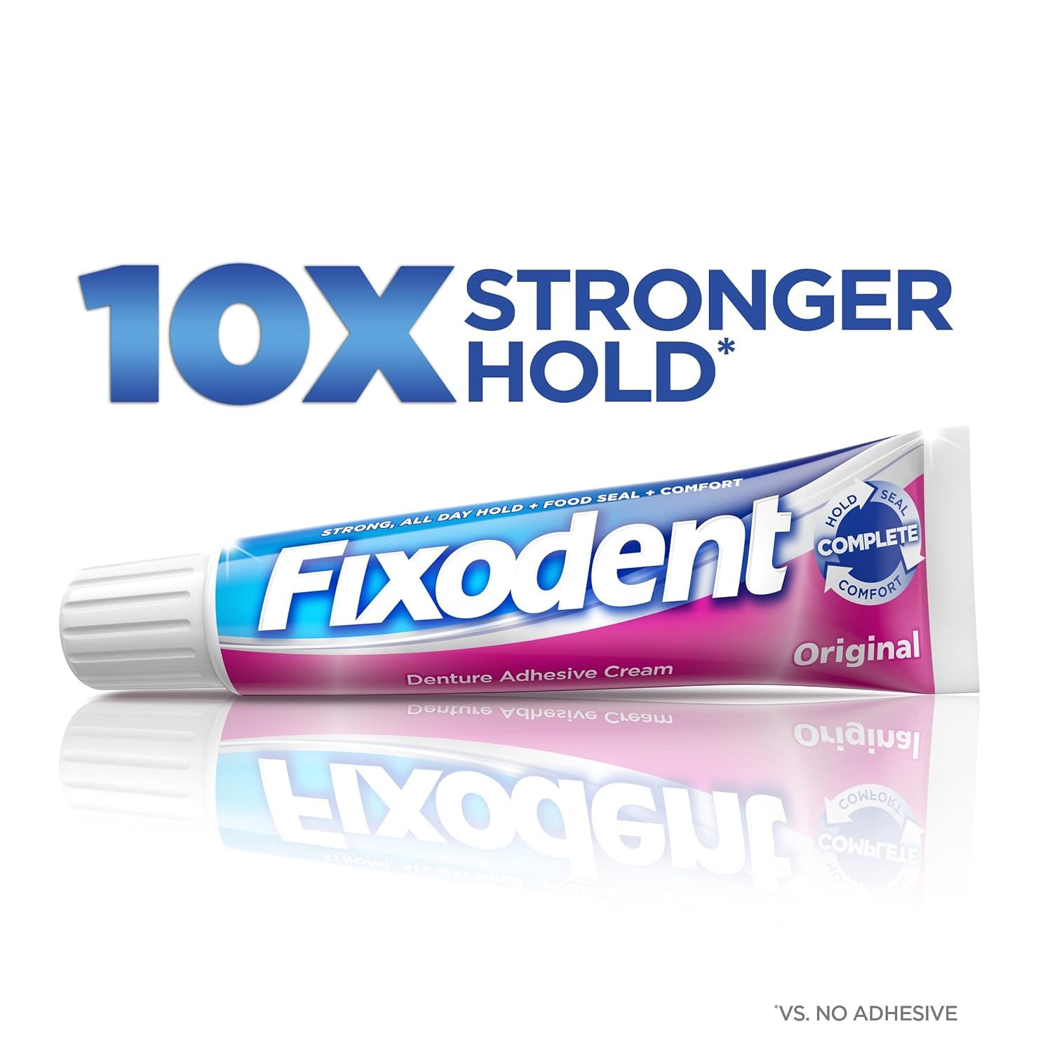 Two-pack Fixodent denture adhesive cream Original 0.75 oz packaging