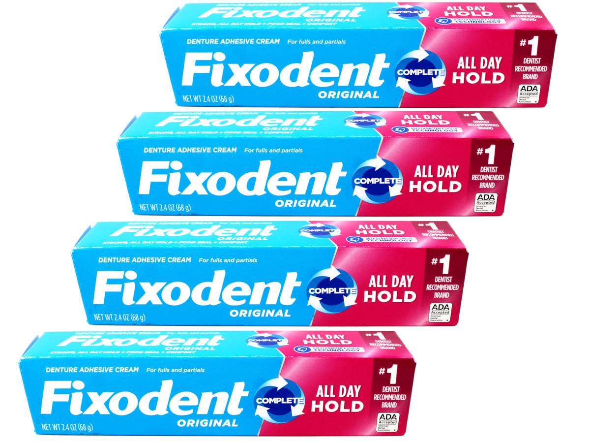 Fixodent Original denture adhesive cream 2.4 oz 4 pack