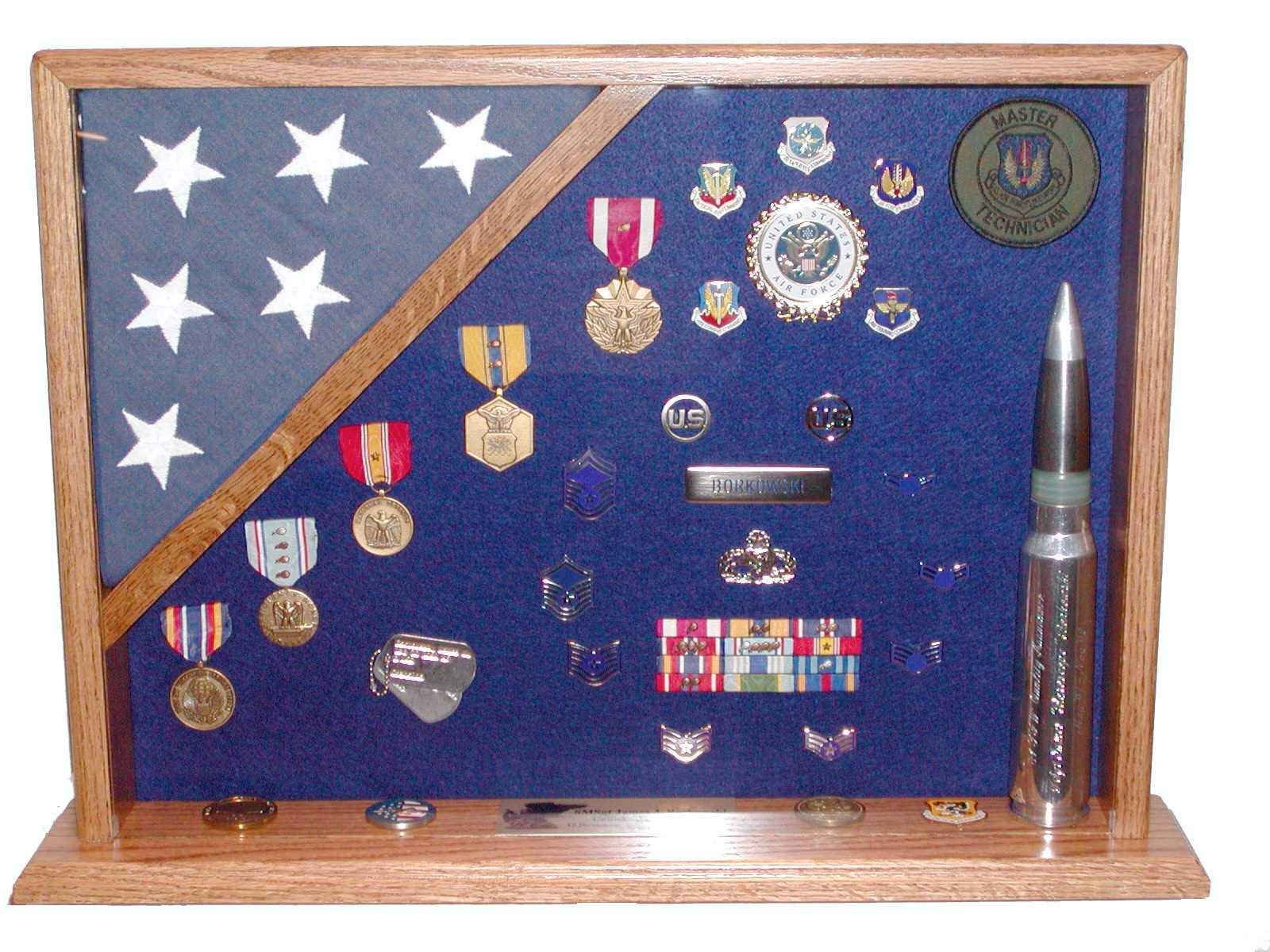 Flag Case and Shadow Box front view with glass
