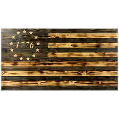 Flags Forever Betsy Ross Handmade Wooden American 1776 Flag carved stars