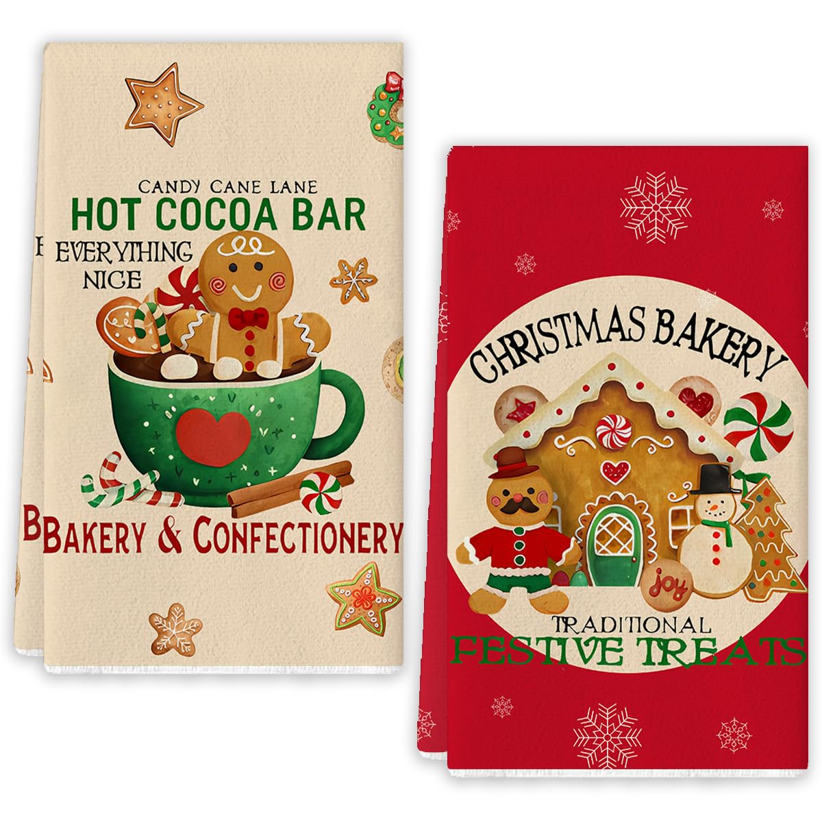 Flaircave gingerbread kitchen towels set product image 1