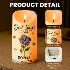 Custom name option on God Says I Am Name Letter In Bible LED Candle