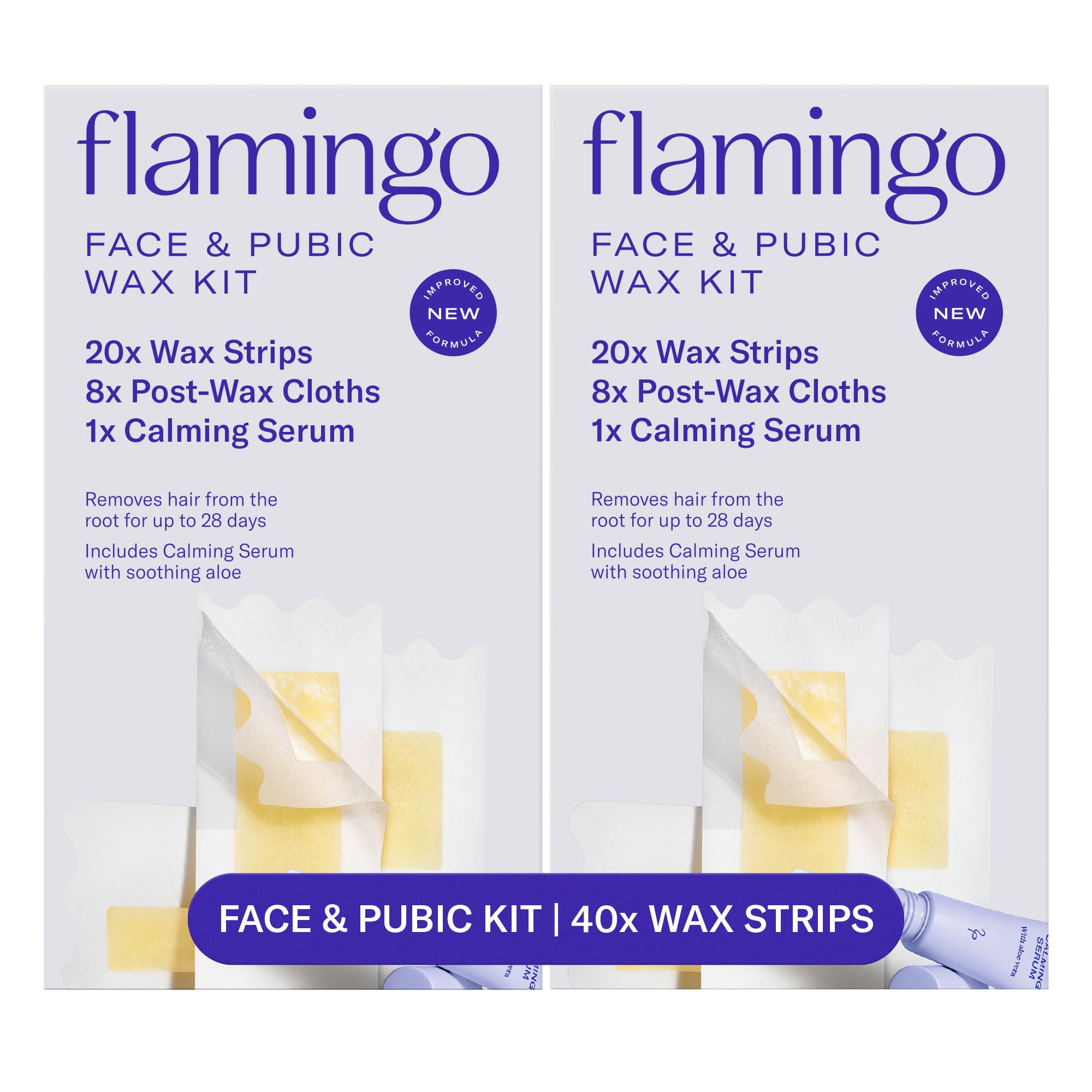 Flamingo Face & Bikini Wax Kit 2 Pack packaging
