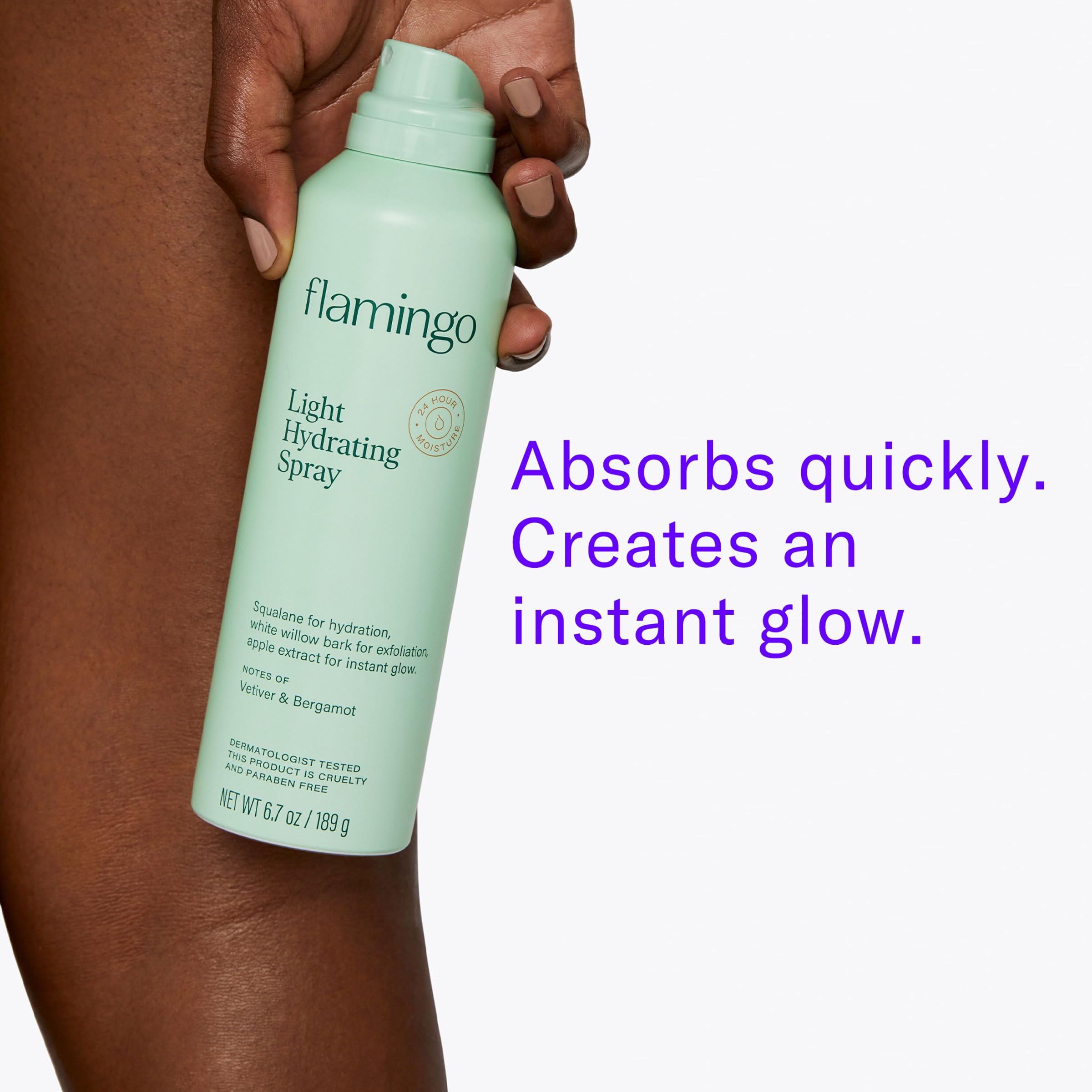 Flamingo Light Hydrating Spray for Women 6.7 oz bottle dermatologist tested