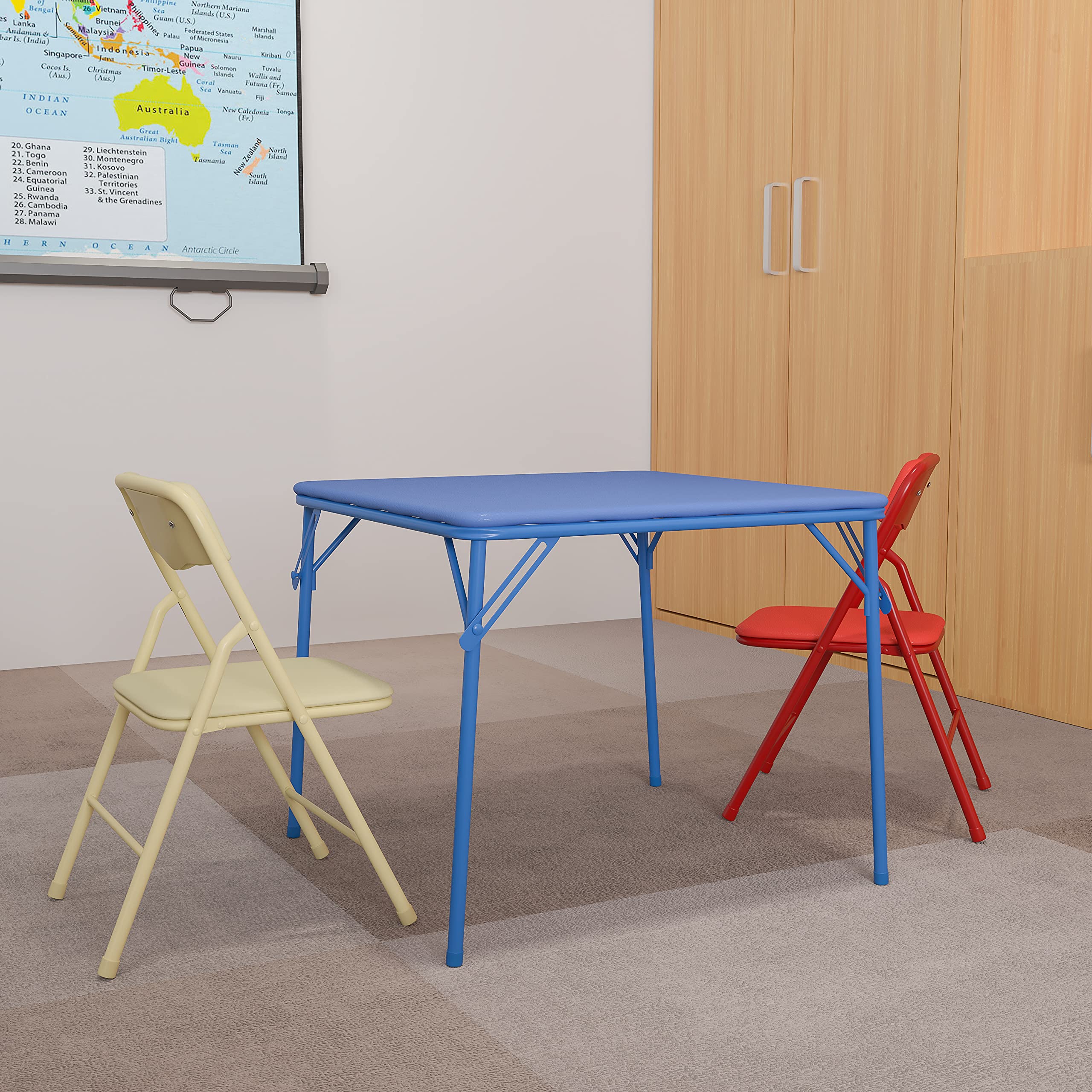Mindy Kids 3 Piece folding table square top 24x24 inches