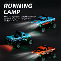 Front headlights illuminated on Flashstar Mini Rc Truck blue-a