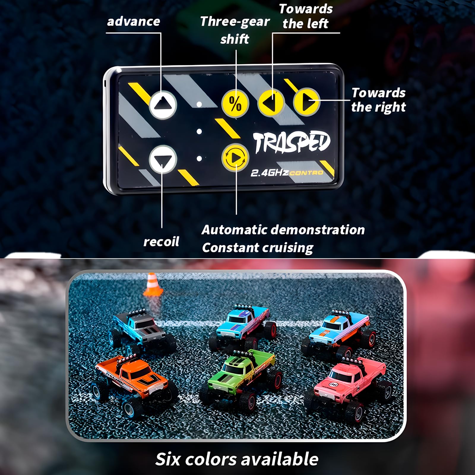 Compact Flashstar Mini Rc Truck blue-a in action