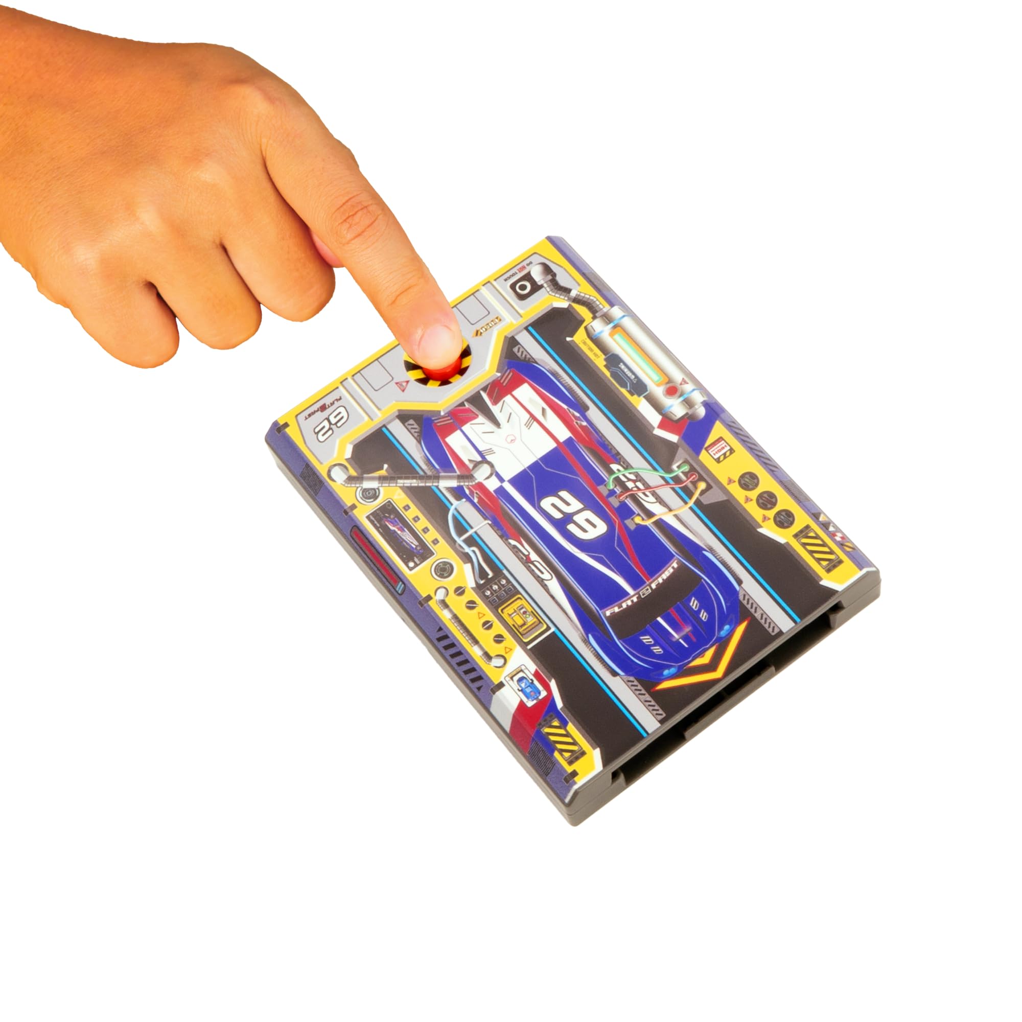 Portable flat 2 fast toy card racer cobalt blue