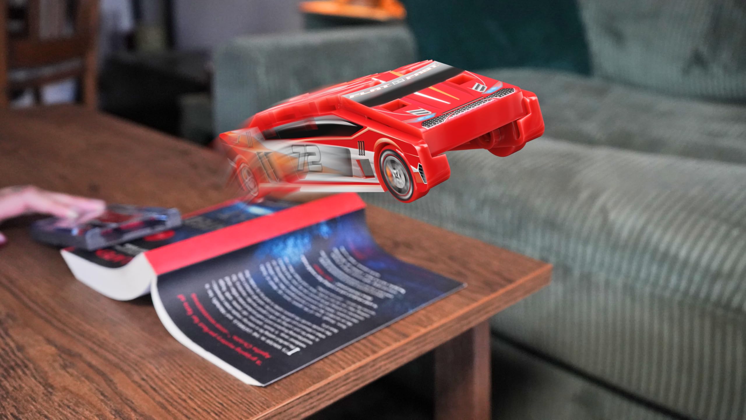 Compact pocket sized stunt car cobalt blue