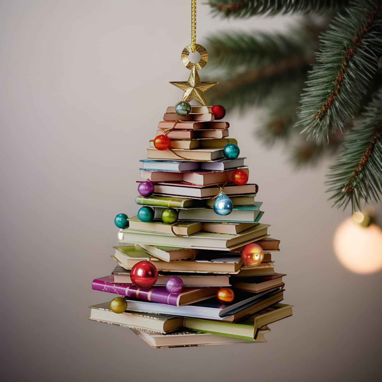 Eco friendly fiber wood ornament with reading theme design