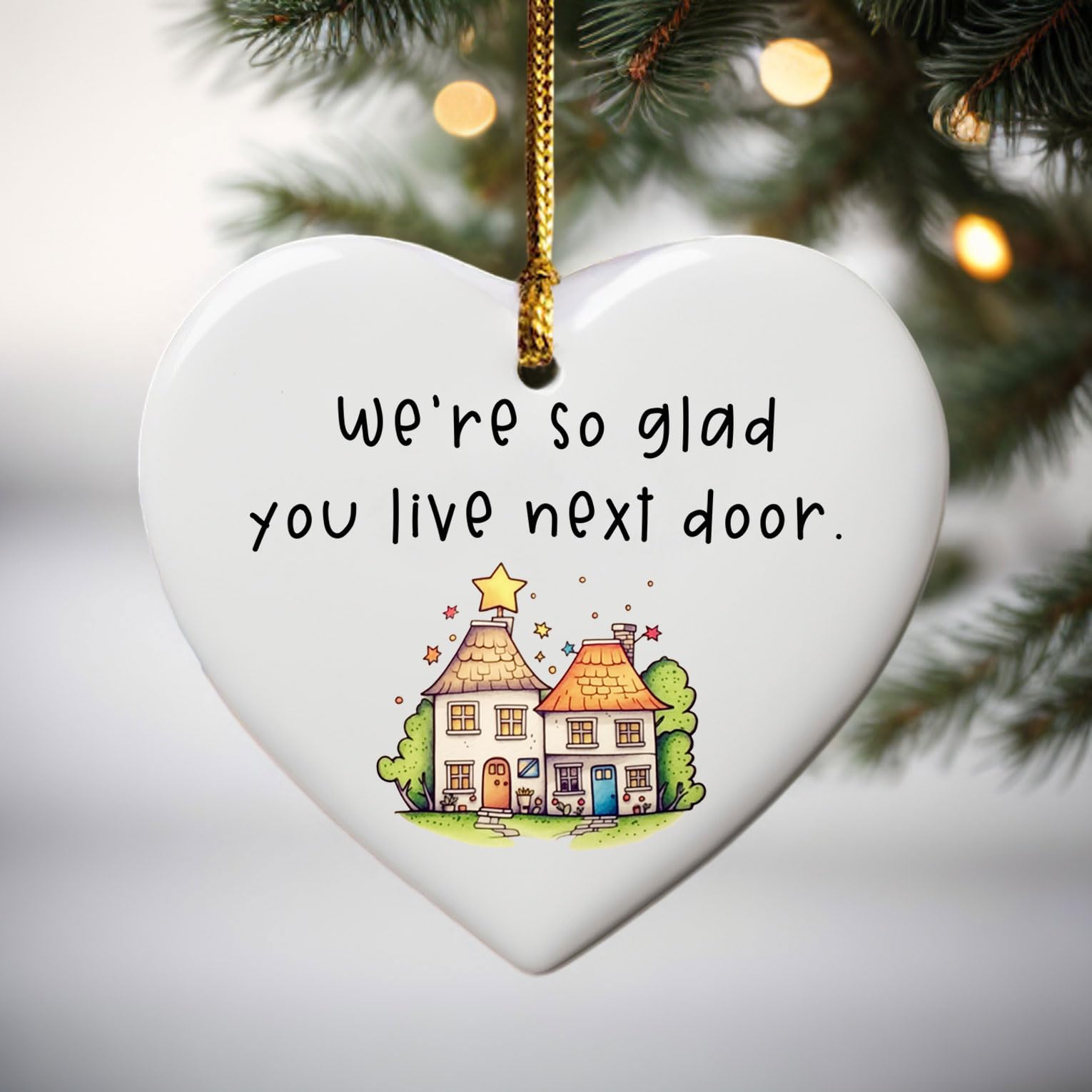 Easy hanging twine included with 3-inch ornament
