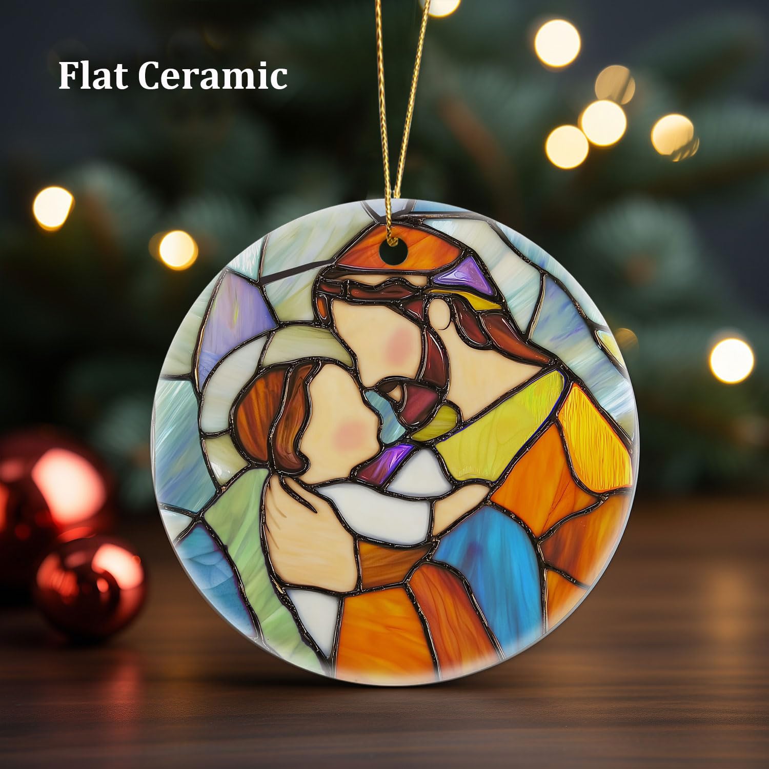 3-inch flat ceramic ornament for memorial display