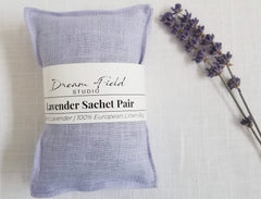 European flax linen sachets filled with organic lavender buds