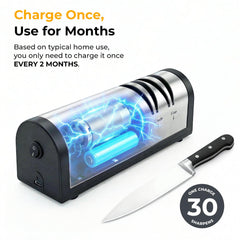 Built-in dust collection tray on Flechazo sharpener