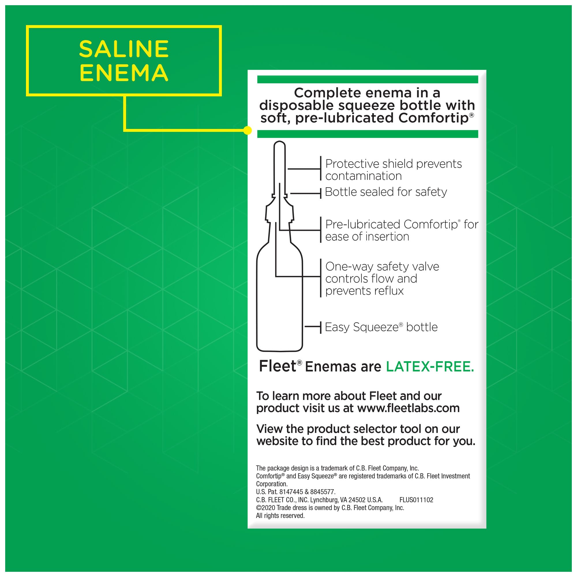Soft flexible nozzle on Fleet Enema Saline