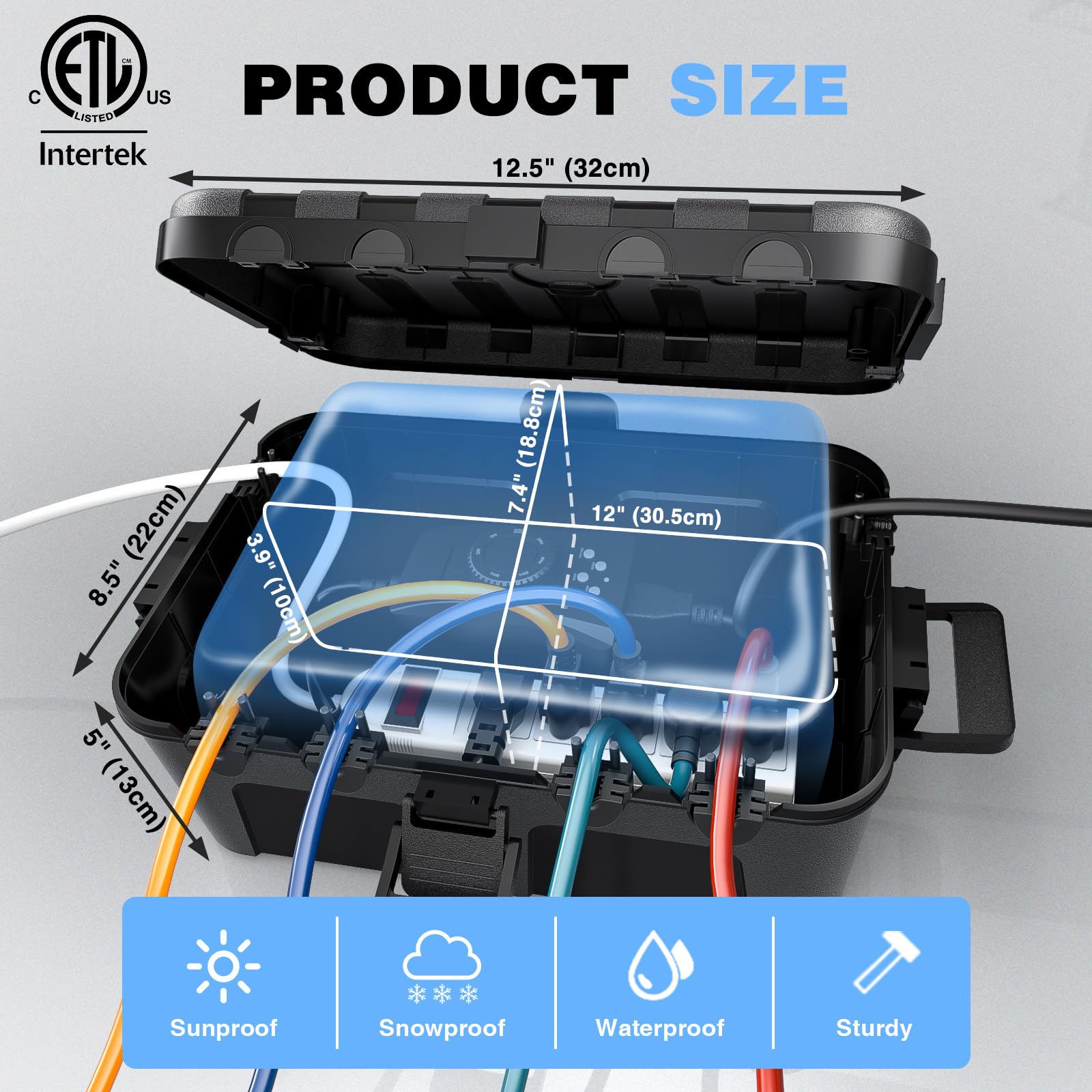 Box features four clips and rubber gaskets for sealing
