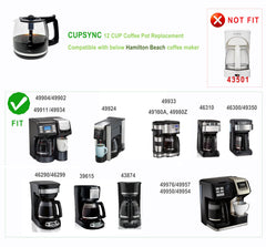 Replacement carafe for Flex Brew and Hamilton Beach coffee makers
