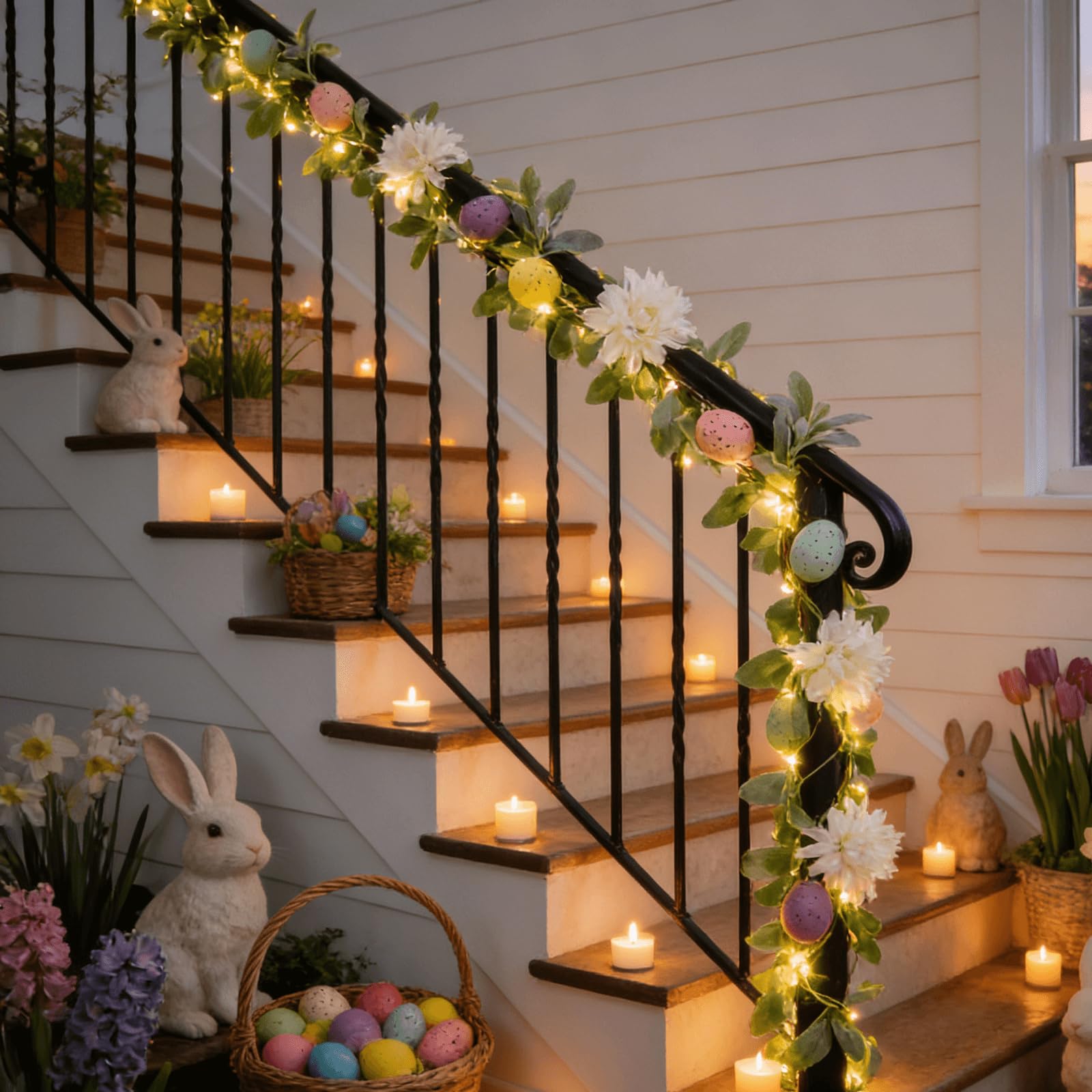 Shipped 6-foot Easter garland ready for display