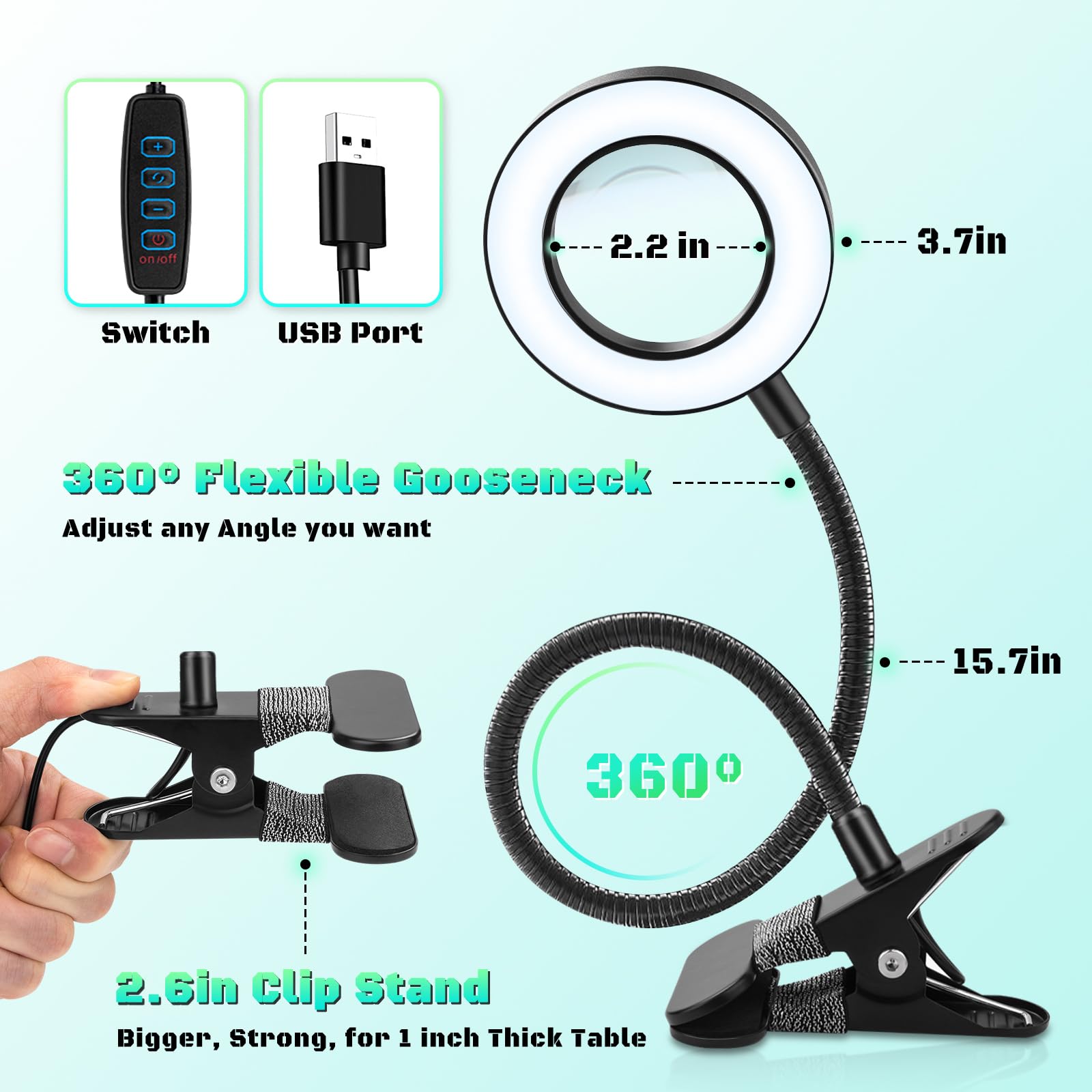 durable alloy clamp fits 1-3 cm surfaces