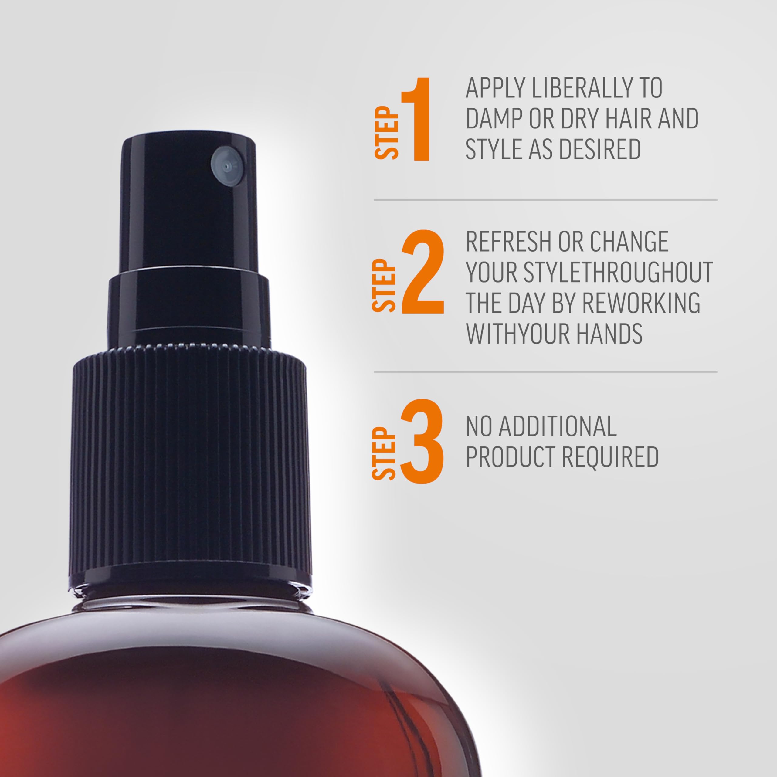 Buildable hold grooming spray usage