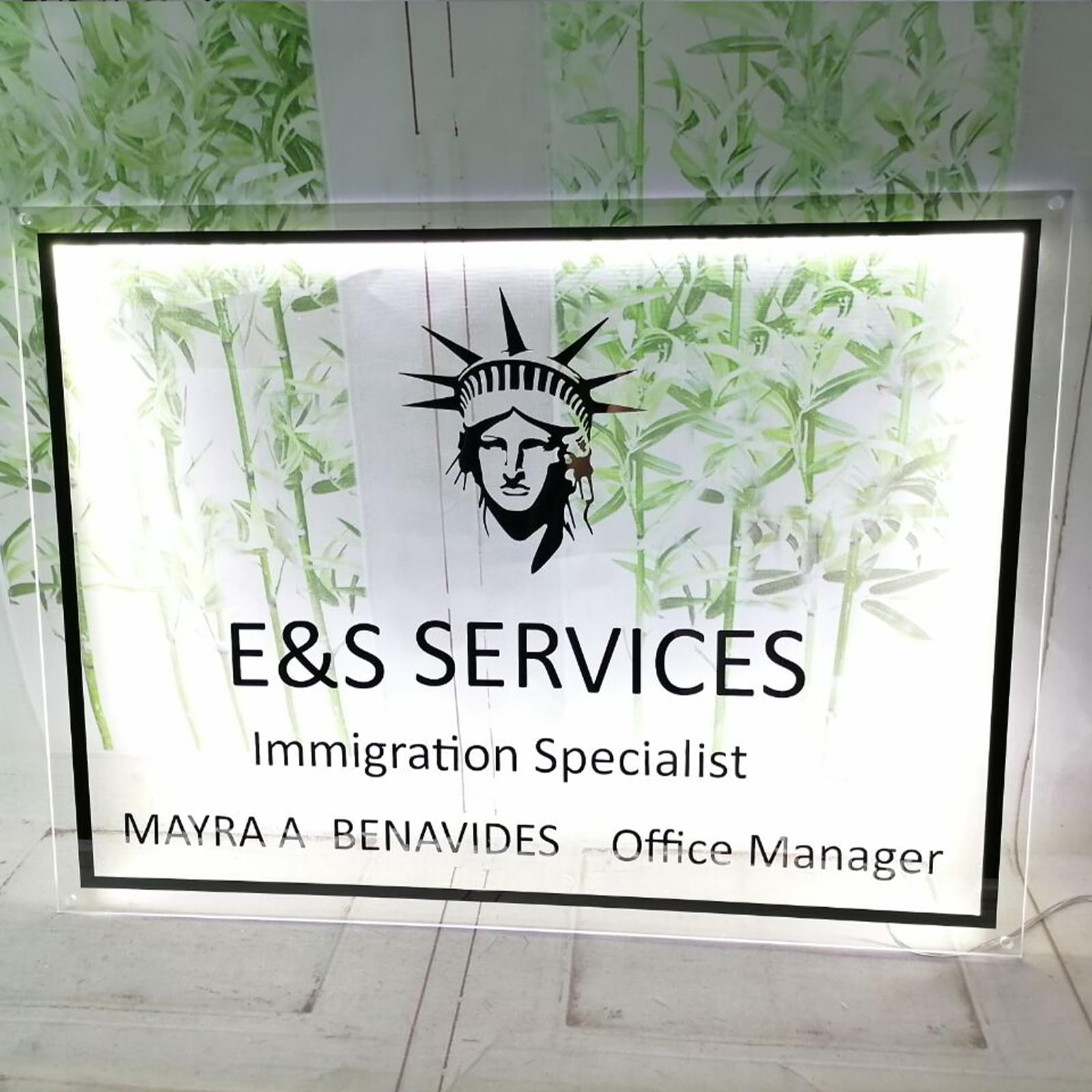 Flexible LED neon strip on durable sign
