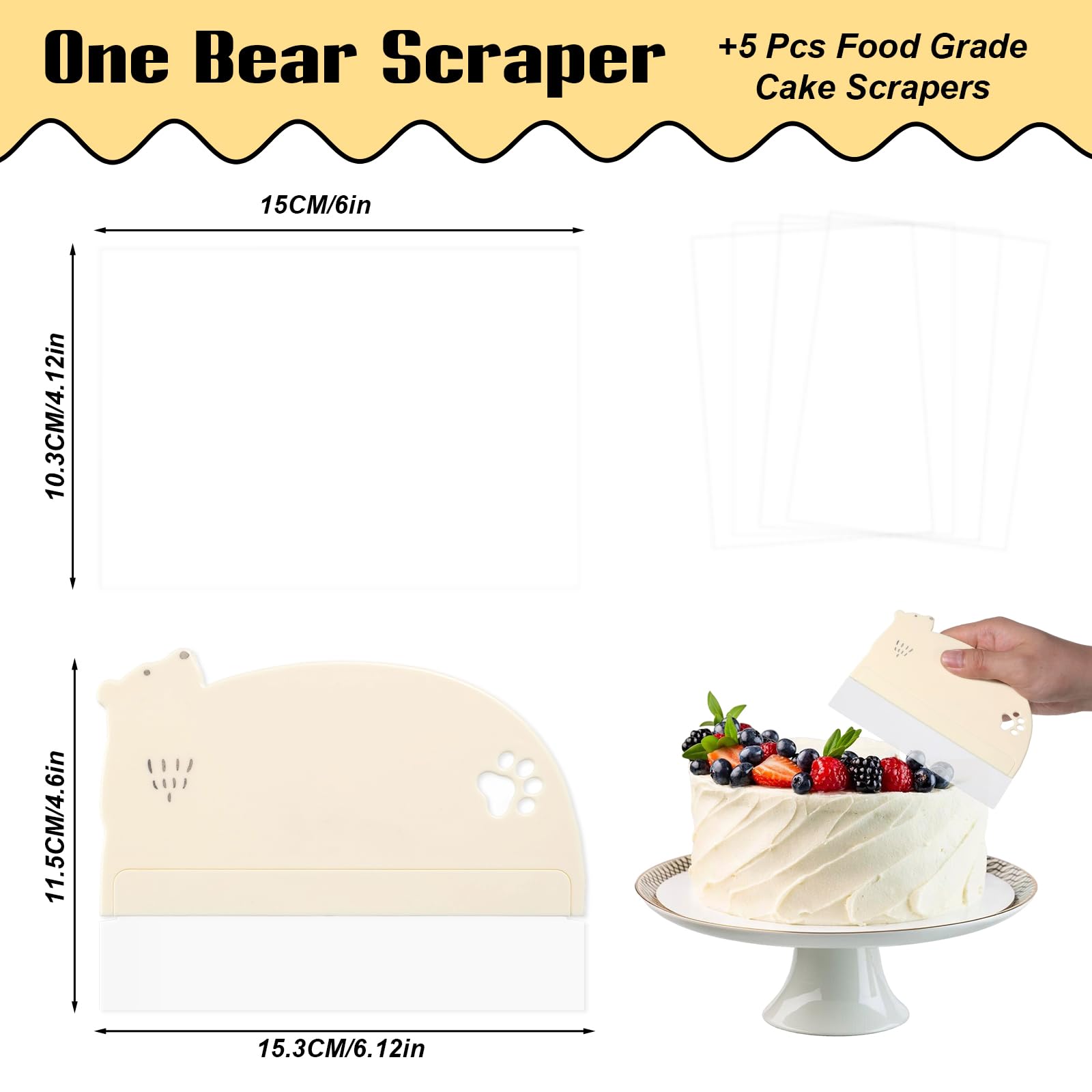 Flexible plastic smoothing tool for baking