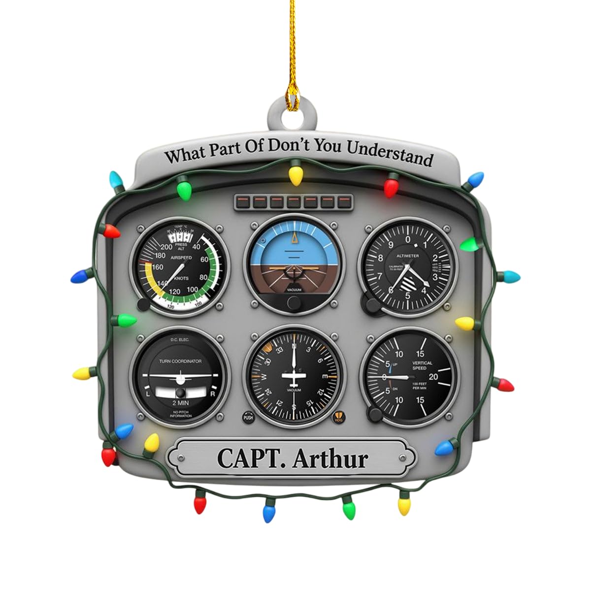 Flight Instruments Six Pack ornament front and back prints