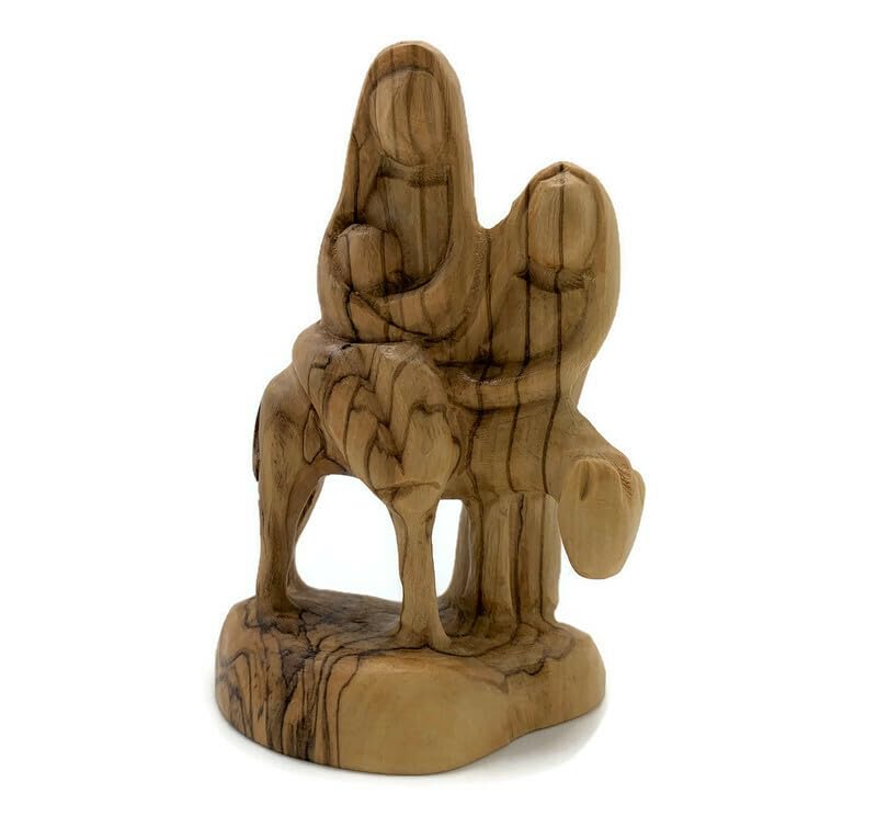 Flight to Egypt Statue olive wood Holy Family