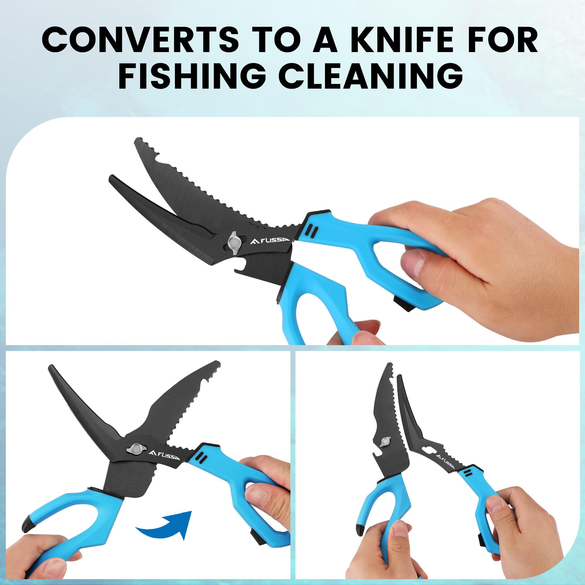 Protective sheath included with FLISSA 10 Fishing Scissors