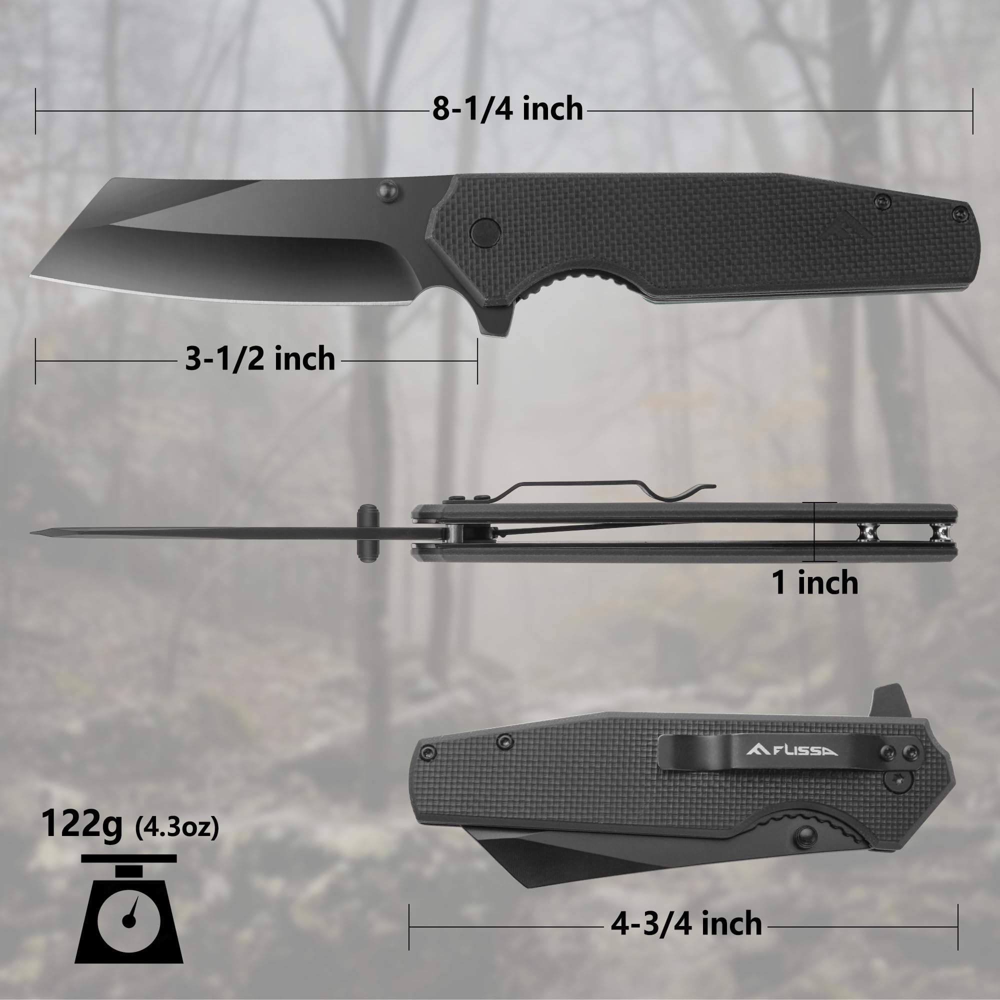 Reverse Tanto blade design on FLISSA SKARD knife