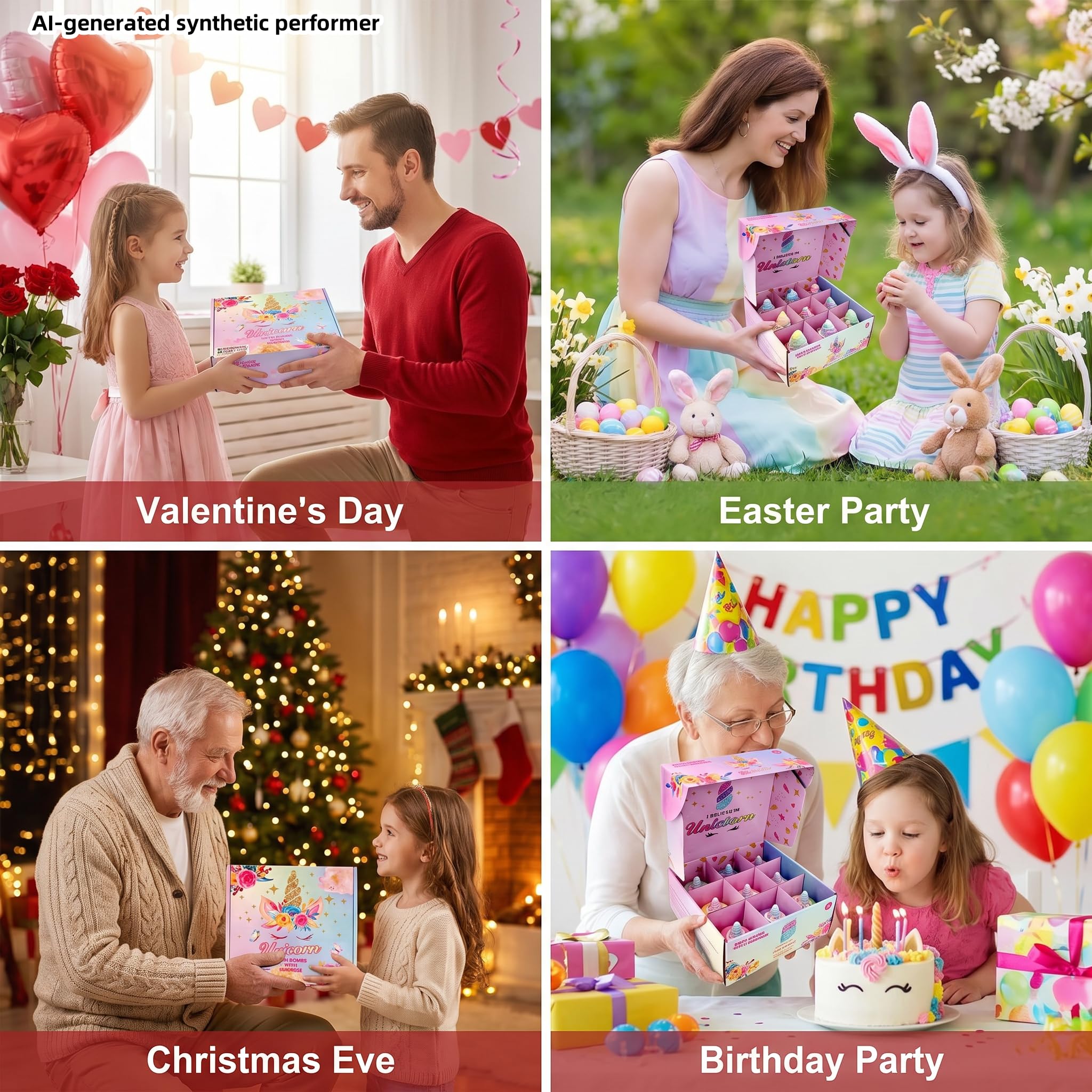 Individually packaged bath bombs for kids use and gifting