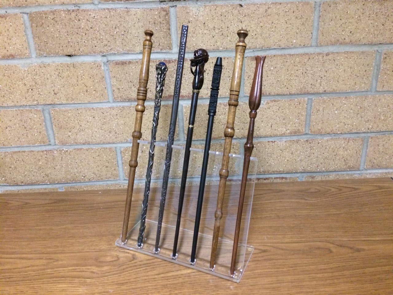Sturdy display stand for wands without mounting hardware