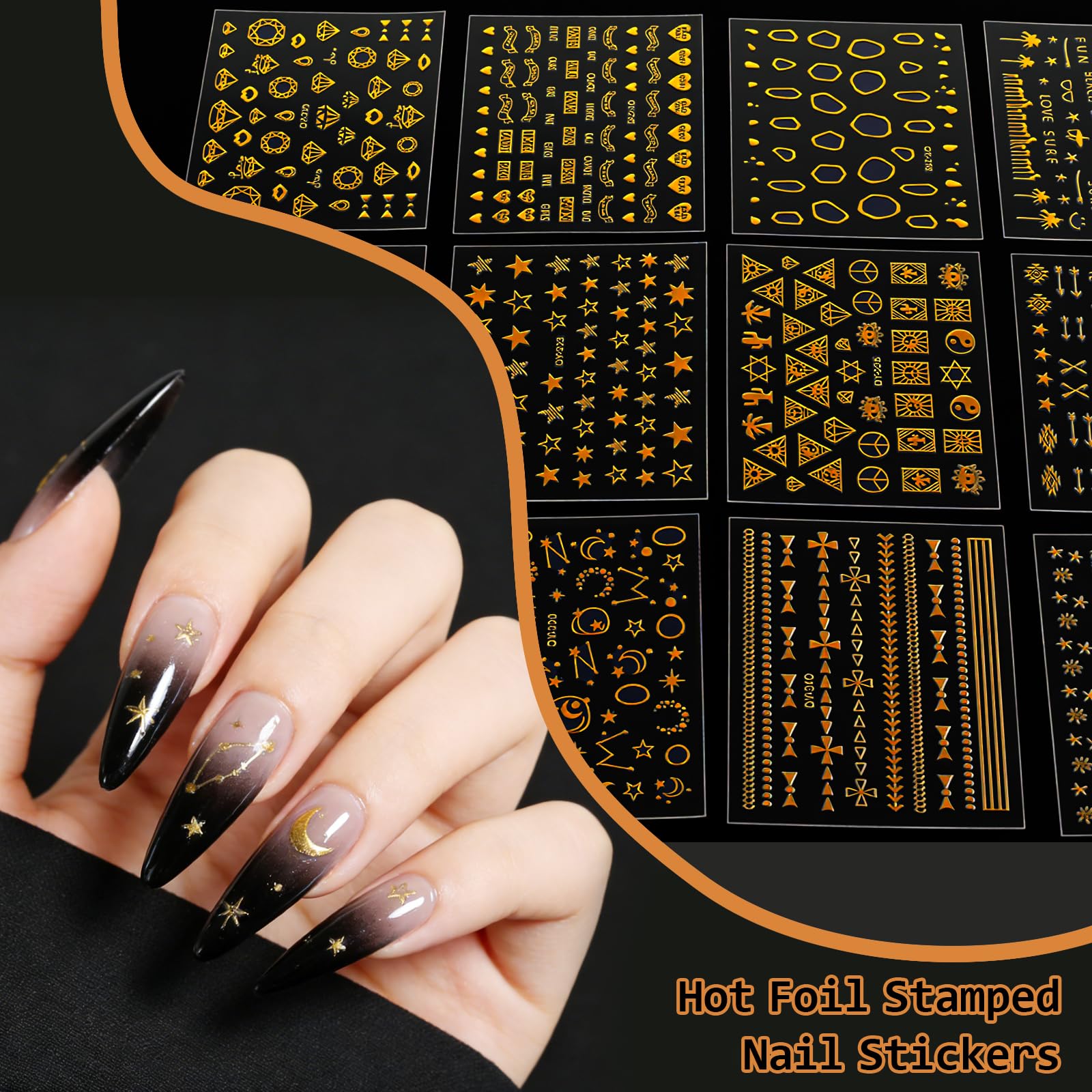 Pink tweezers included with nail sticker set