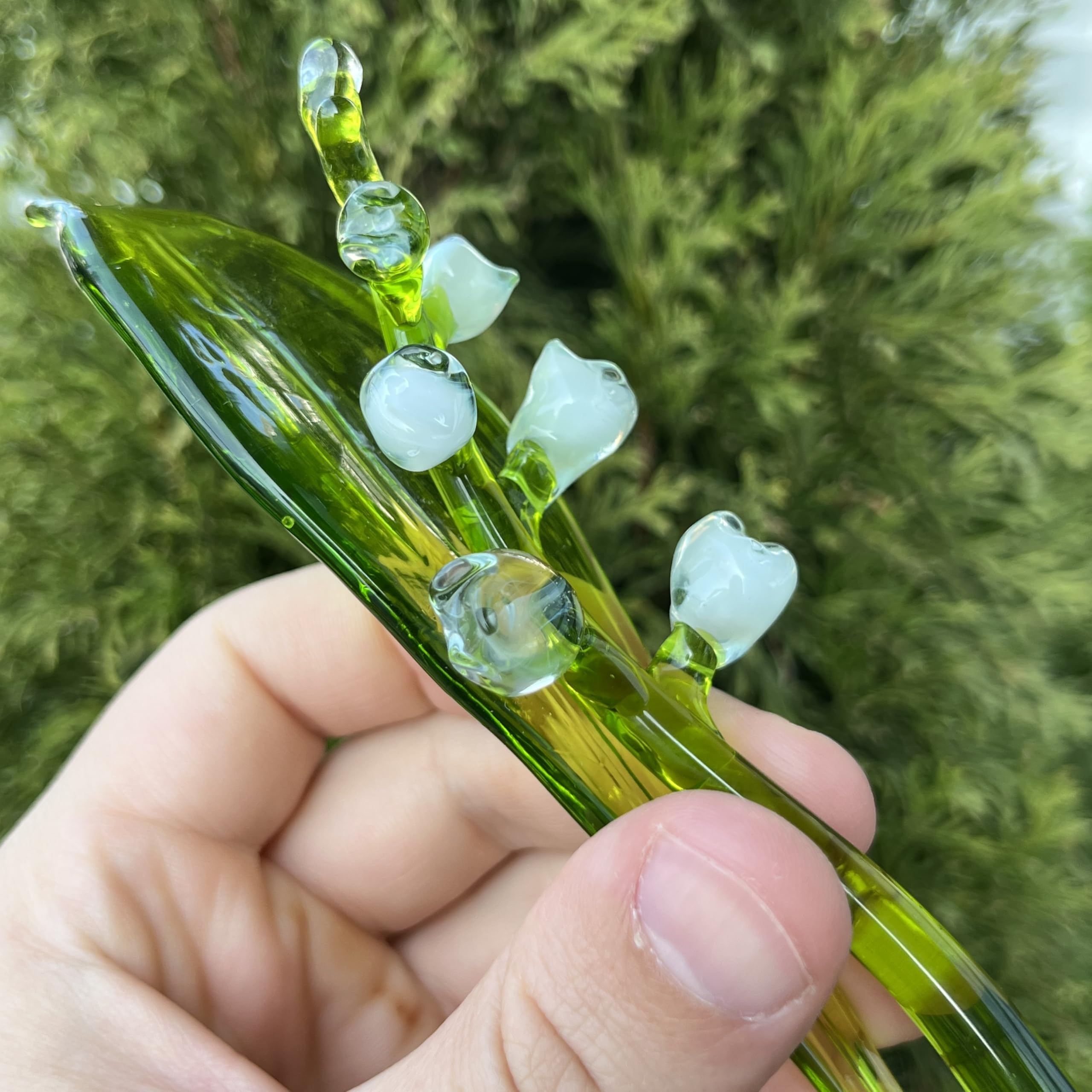 Floral home decor Lily of The Valley glass sculpture gift idea