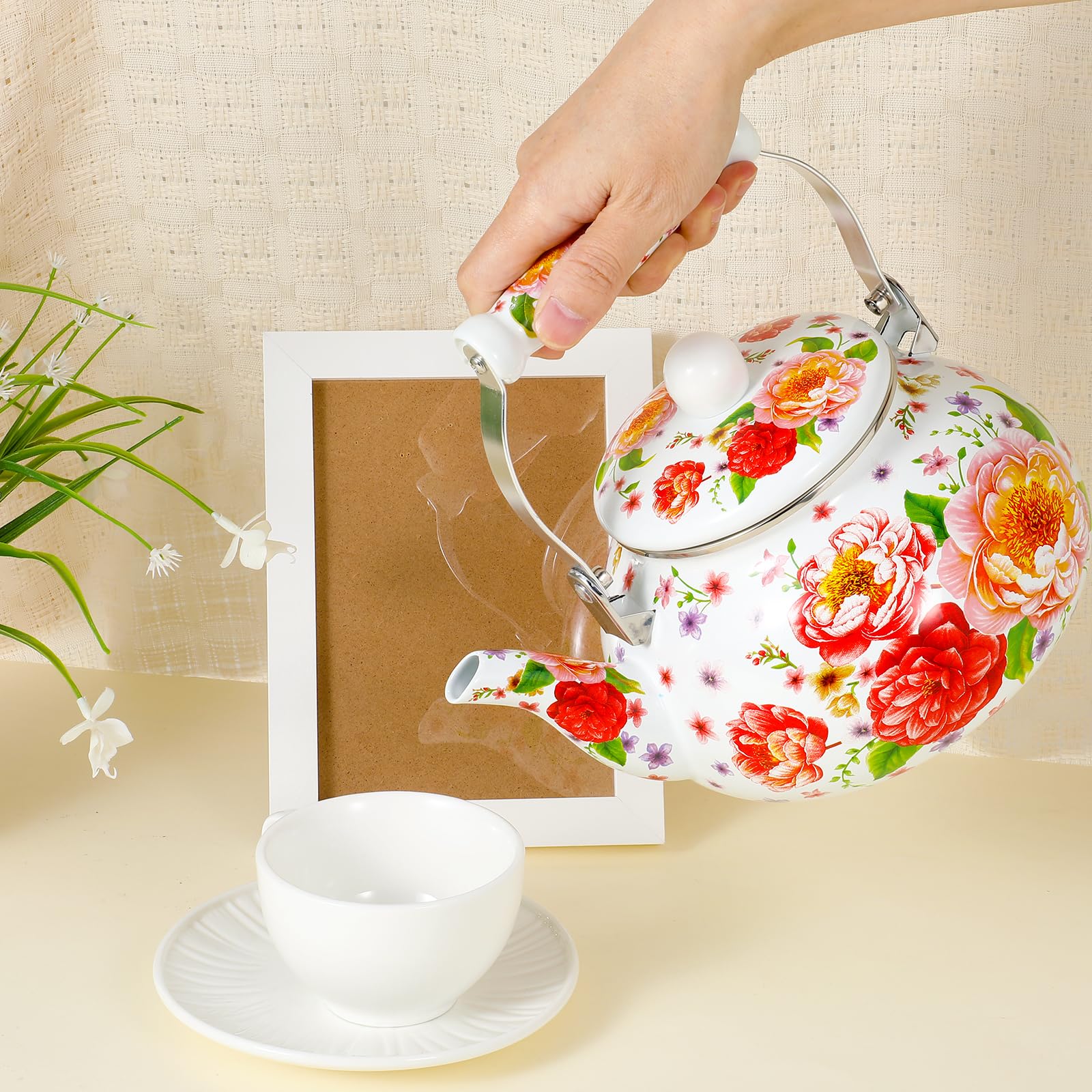 Dishwasher safe enamel kettle suitable for home use