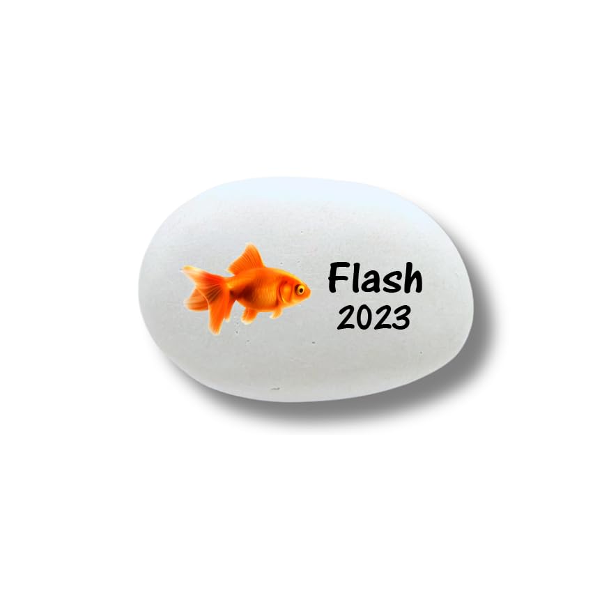 Florida-Funshine Goldfish Memorial Stone oval dimensions 2.2 x 1.25 inches