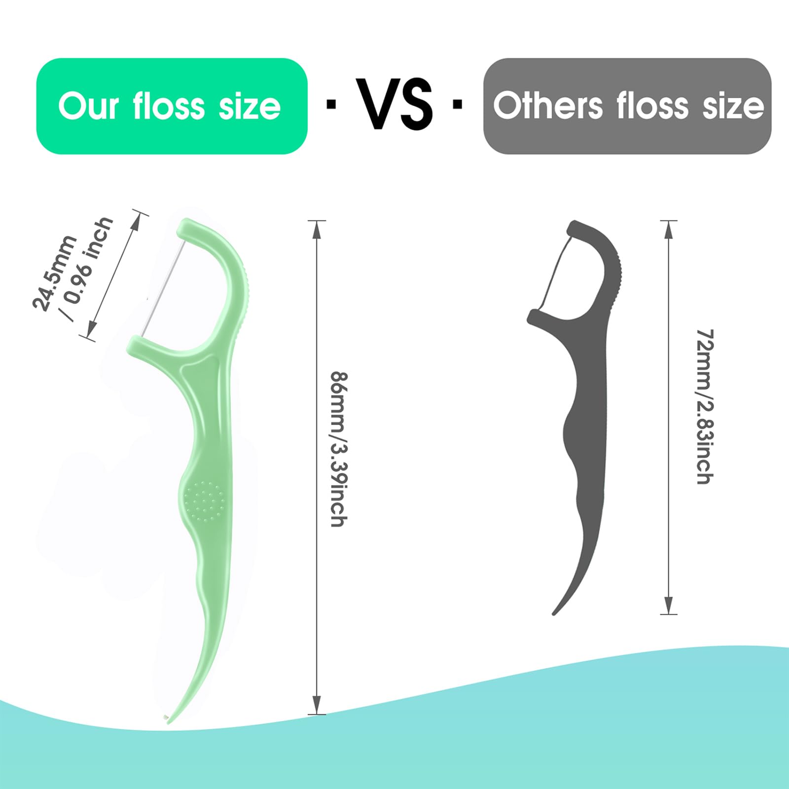 High quality floss picks with durable plastic handle