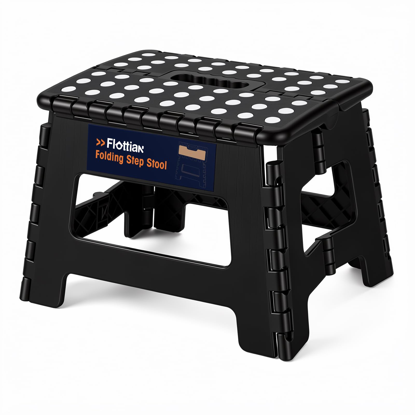 Flottian 9 Inch Folding Step Stool black with portable handle