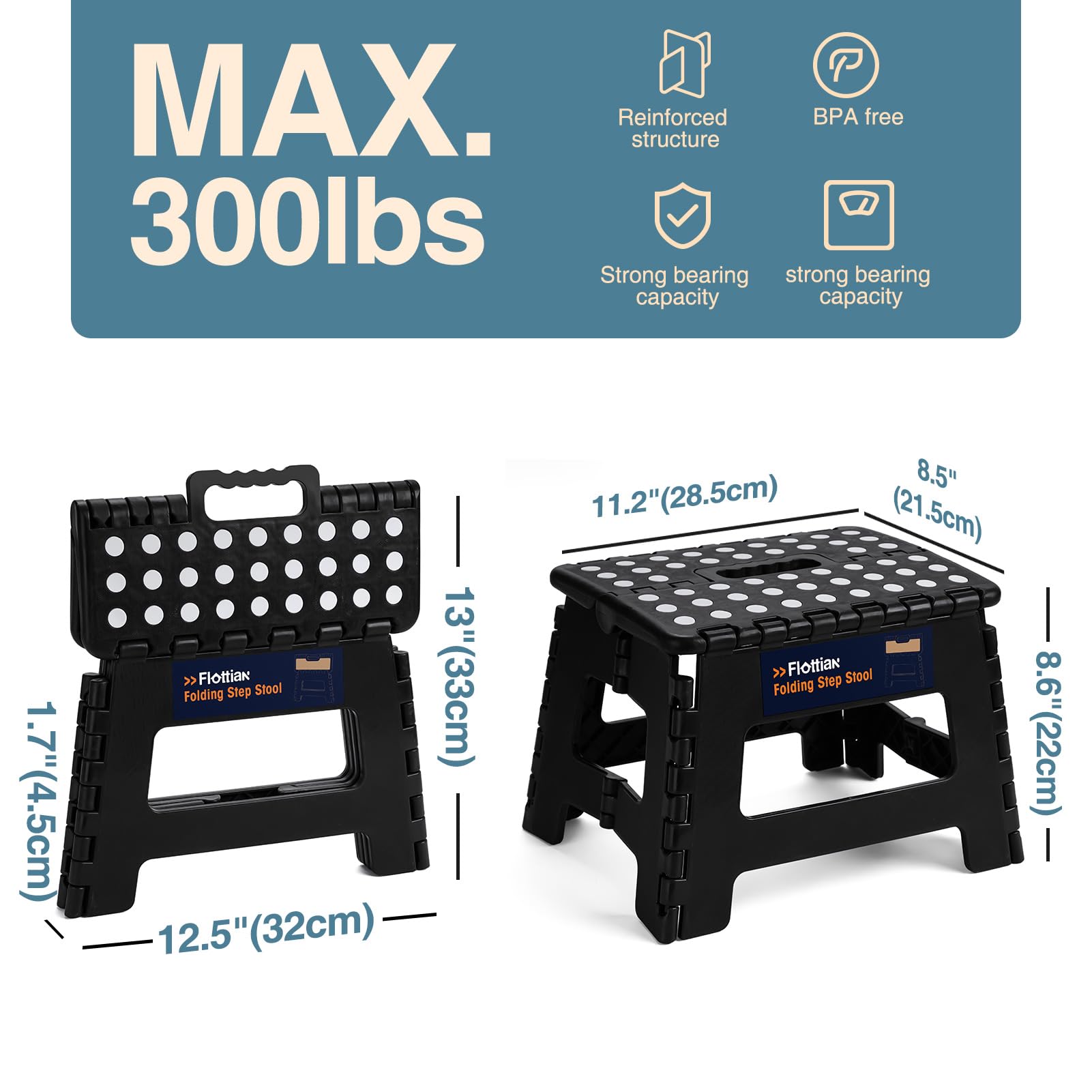 Ideal for adults and kids in kitchen and bathroom
